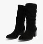 Gabor RAMONA Womens Boots Black side view showcasing suede material and block heel.