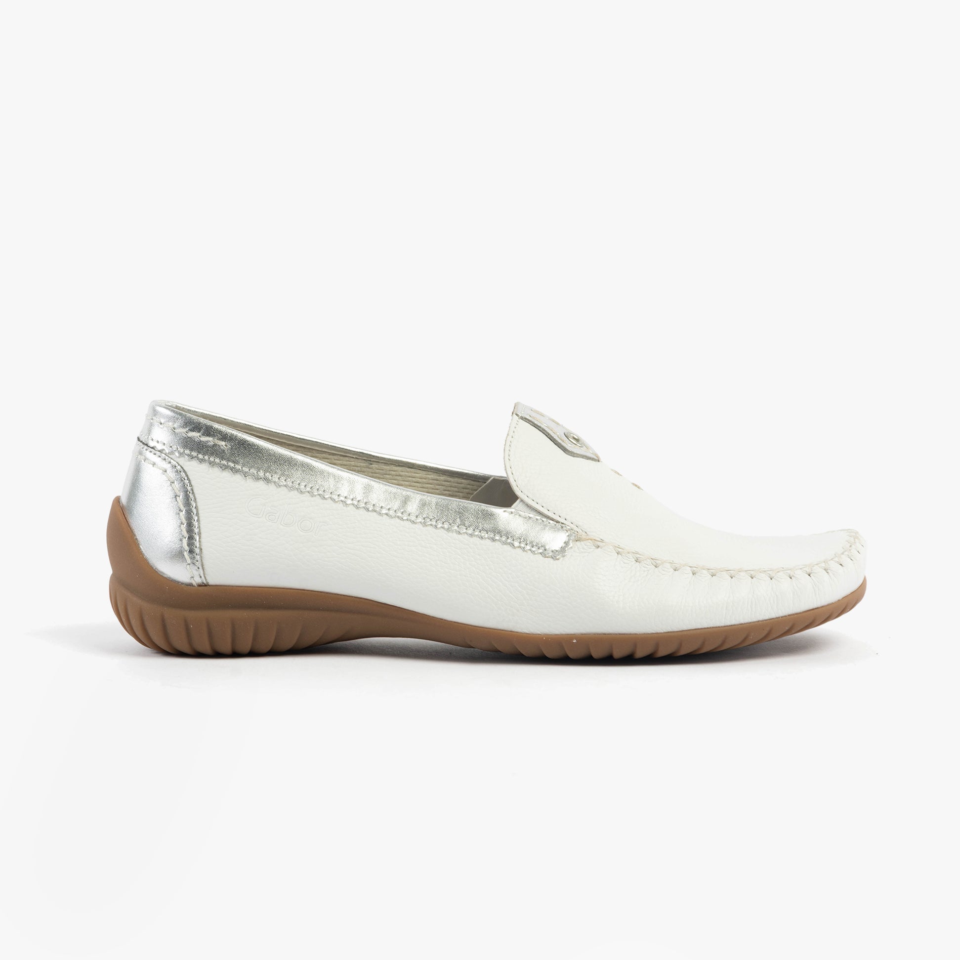 Gabor CALIFORNIA Womens Moccassins White/Silver