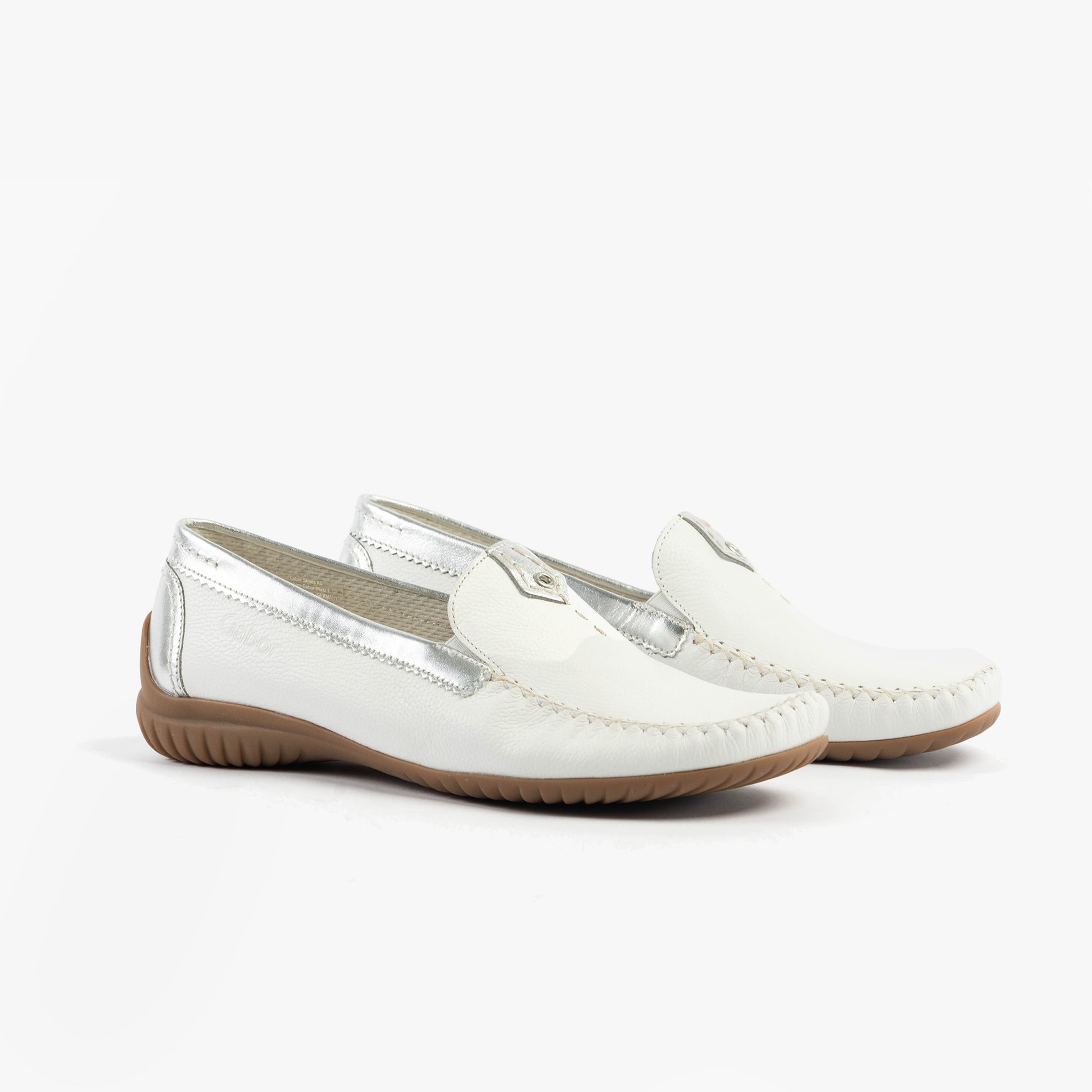 Gabor CALIFORNIA Womens Moccassins White/Silver