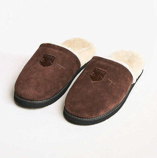 GANT TAMAWARE Mens Mule Slippers Dark Brown