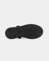 GEOX JR CASEY Girls Matte Black Leather School Shoes