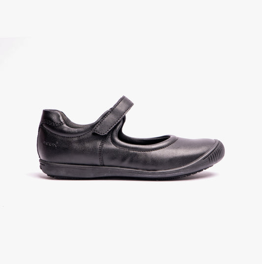 GEOX GIOIA A Girls Touch Fasten School Shoes Black