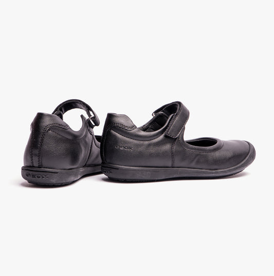 GEOX GIOIA A Girls Touch Fasten School Shoes Black