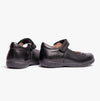 GEOX NAIMARA G A Girls Leather Touch Fasten School Shoes Black
