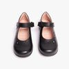 GEOX NAIMARA G A Girls Leather Touch Fasten School Shoes Black