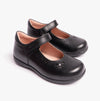 GEOX NAIMARA G A Girls Leather Touch Fasten School Shoes Black