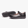 GEOX NAIMARA G A Girls Leather Touch Fasten School Shoes Black