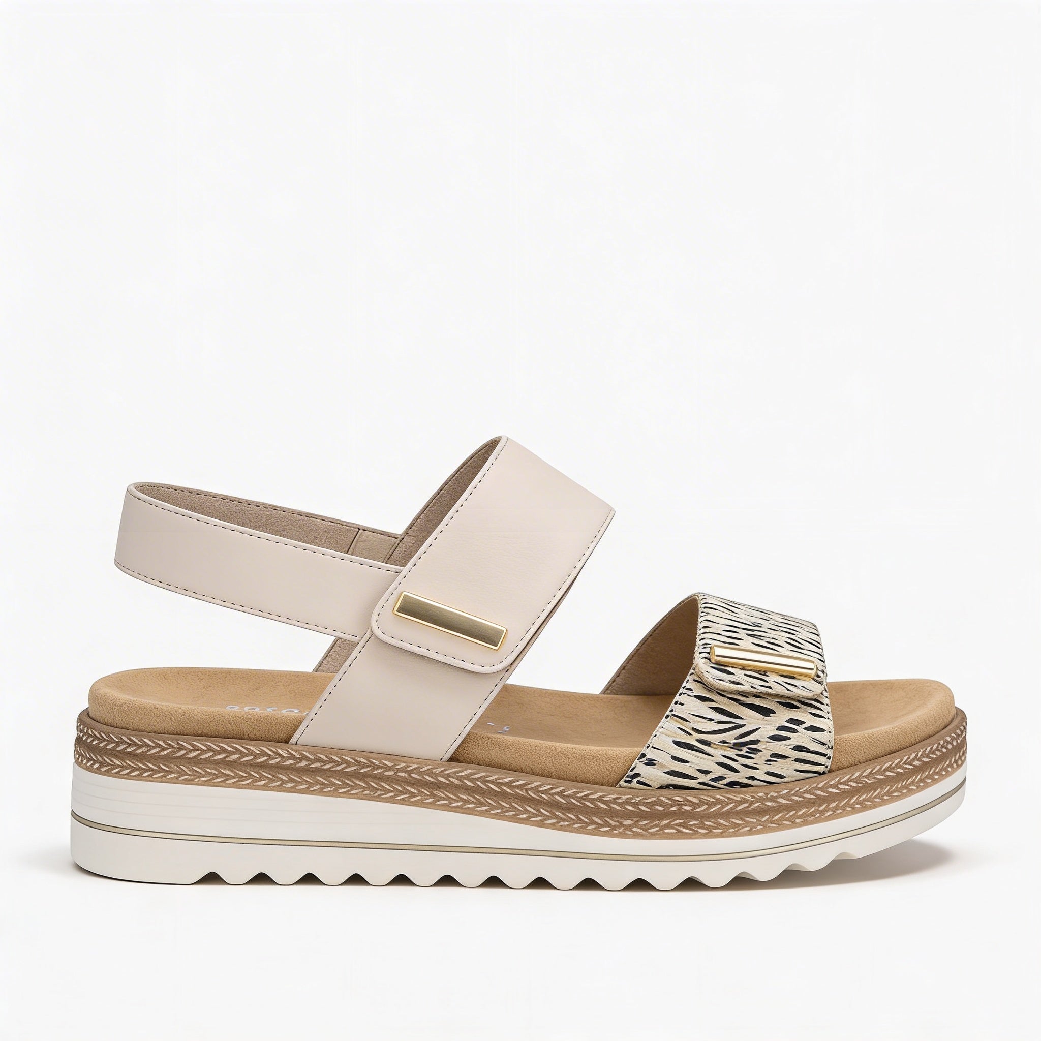 Remonte D0Q59 Womens Slingback Sandals Beige/Gold