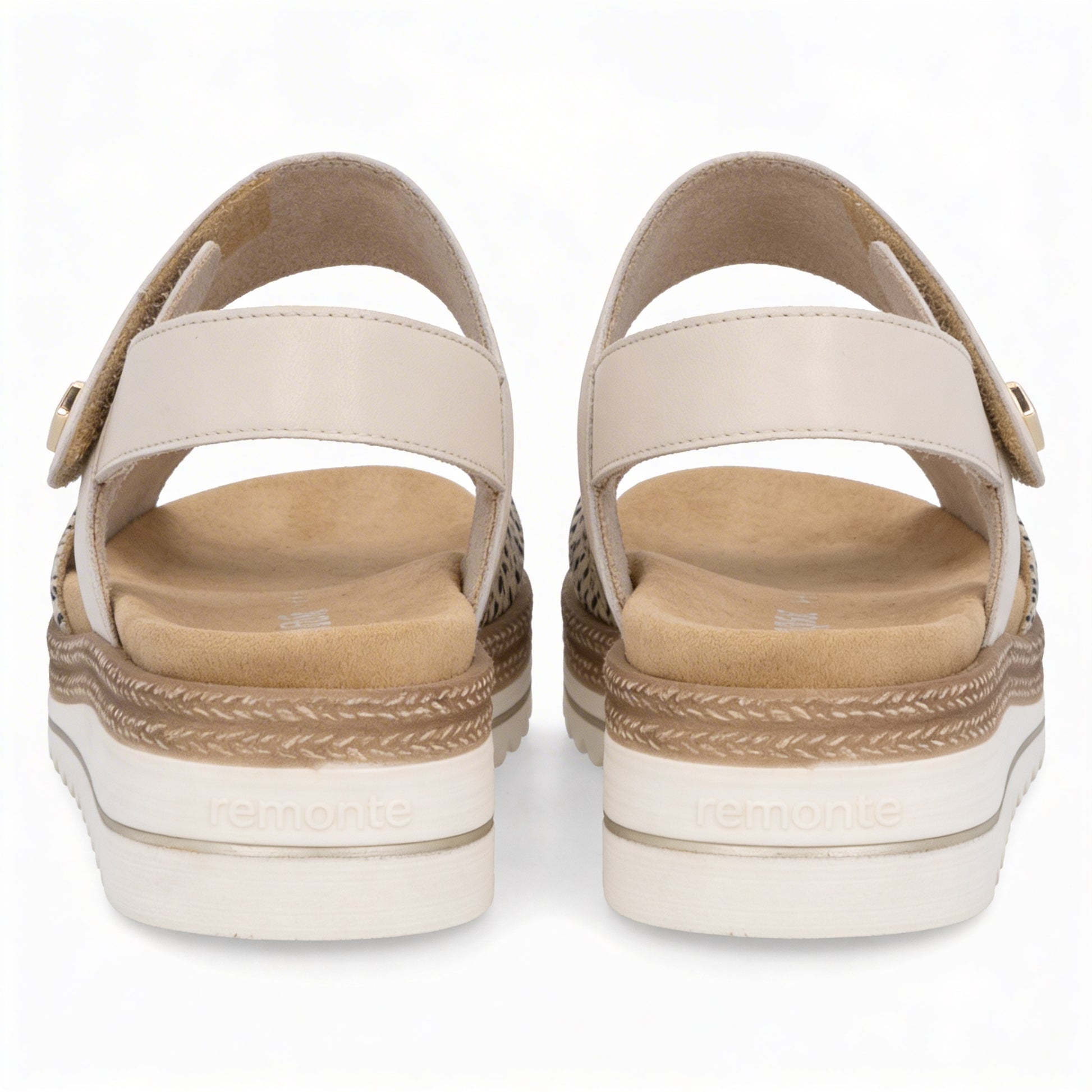 Remonte D0Q59 Womens Slingback Sandals Beige/Gold