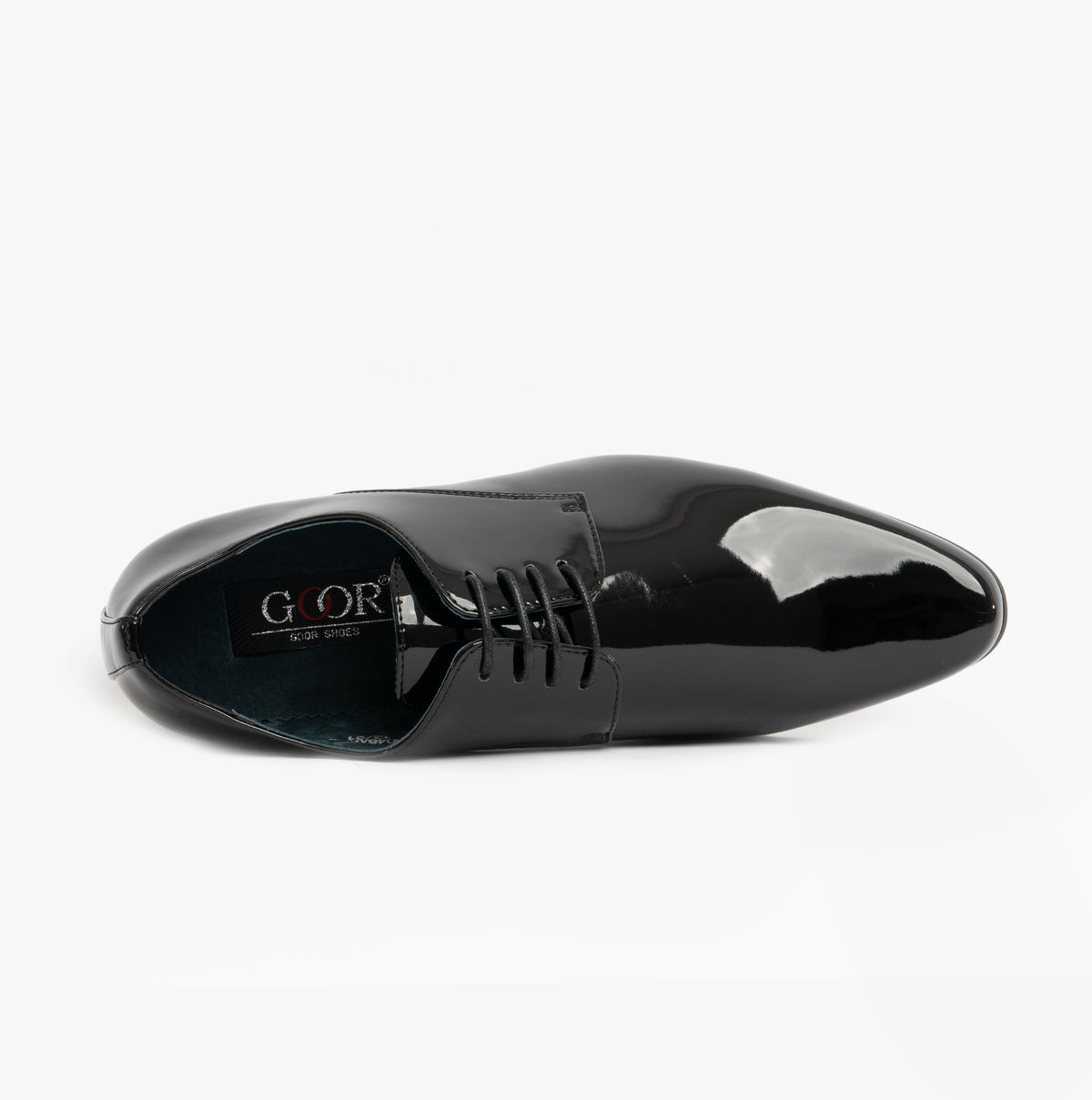 Goor MORGAN Mens Derby Winklepicker Shoes Black Patent
