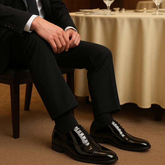 Goor DESMOND Mens Oxford Dress Shoes Black Patent