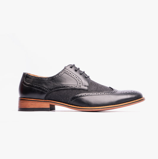 Goor DANIEL Mens Lace Up Brogues Black