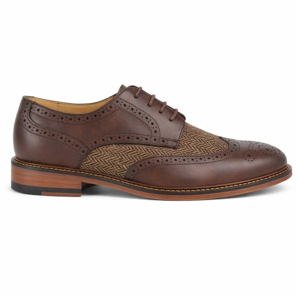 Goor M410 Mens Brogue Shoes Dark Brown