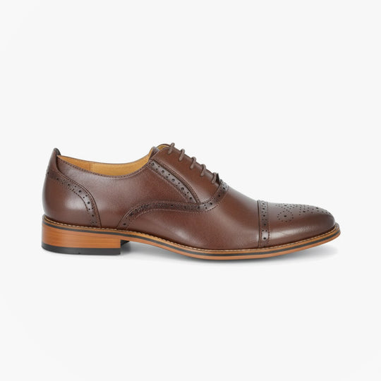 Goor ISAAC Mens Brogue Oxford Shoes Dark Brown