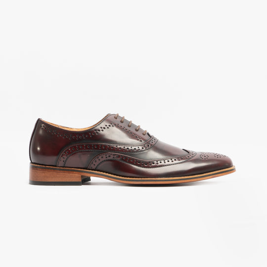 Goor MASON Mens Brogue Oxford Shoes Oxblood