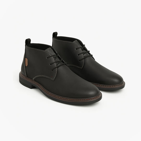 Goor CALEB Mens Nubuck Chukka Boots Black
