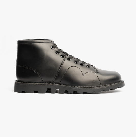Grafters UNISEX Original Leather Monkey Boots Black