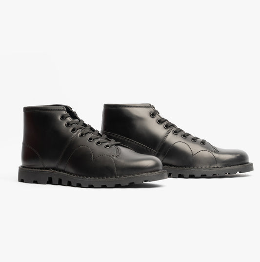 Grafters UNISEX Original Leather Monkey Boots Black