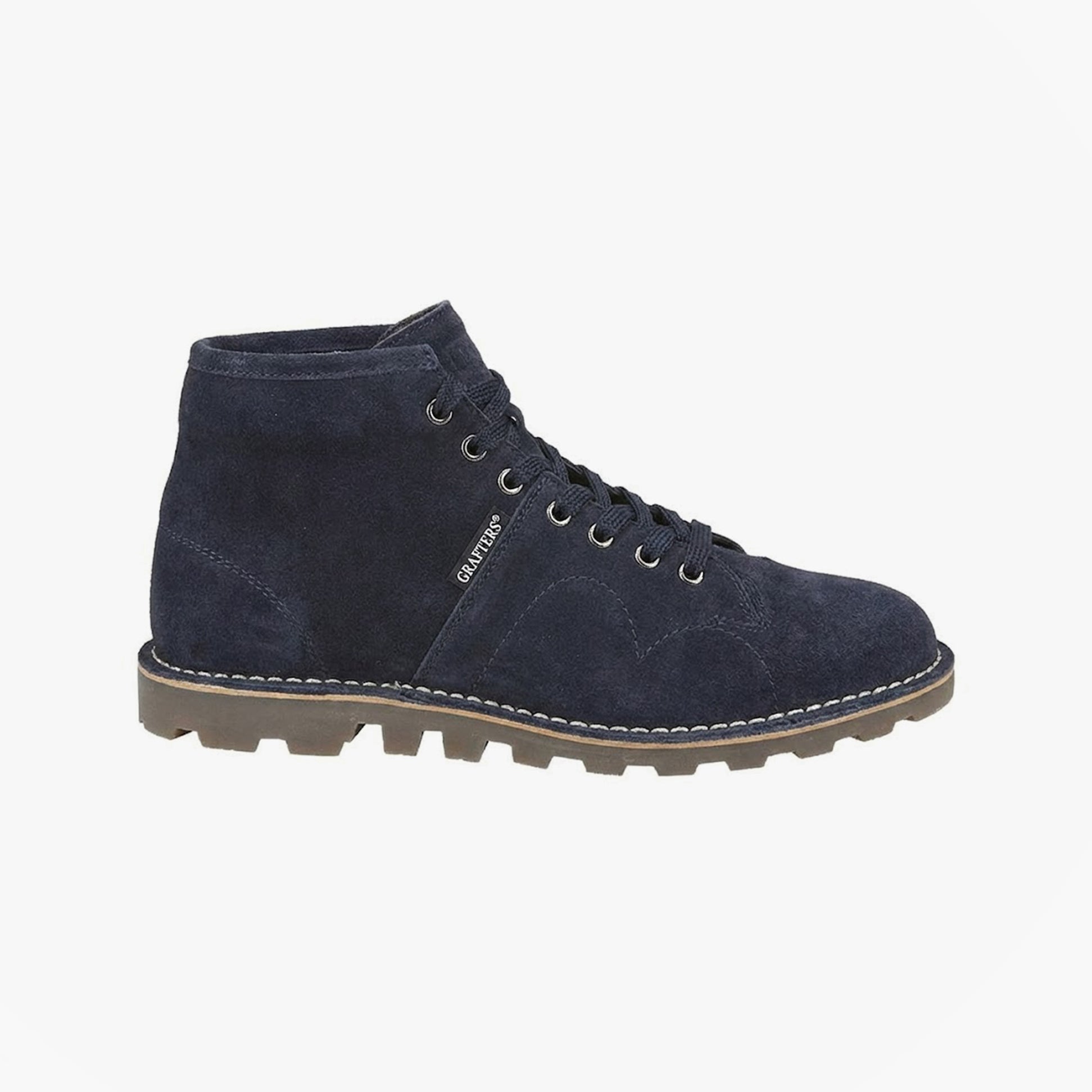 Grafters Unisex Suede Monkey Boots Navy