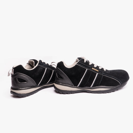 Grafters M090AS Unisex Suede Steel Toe Safety Trainers Black/Grey