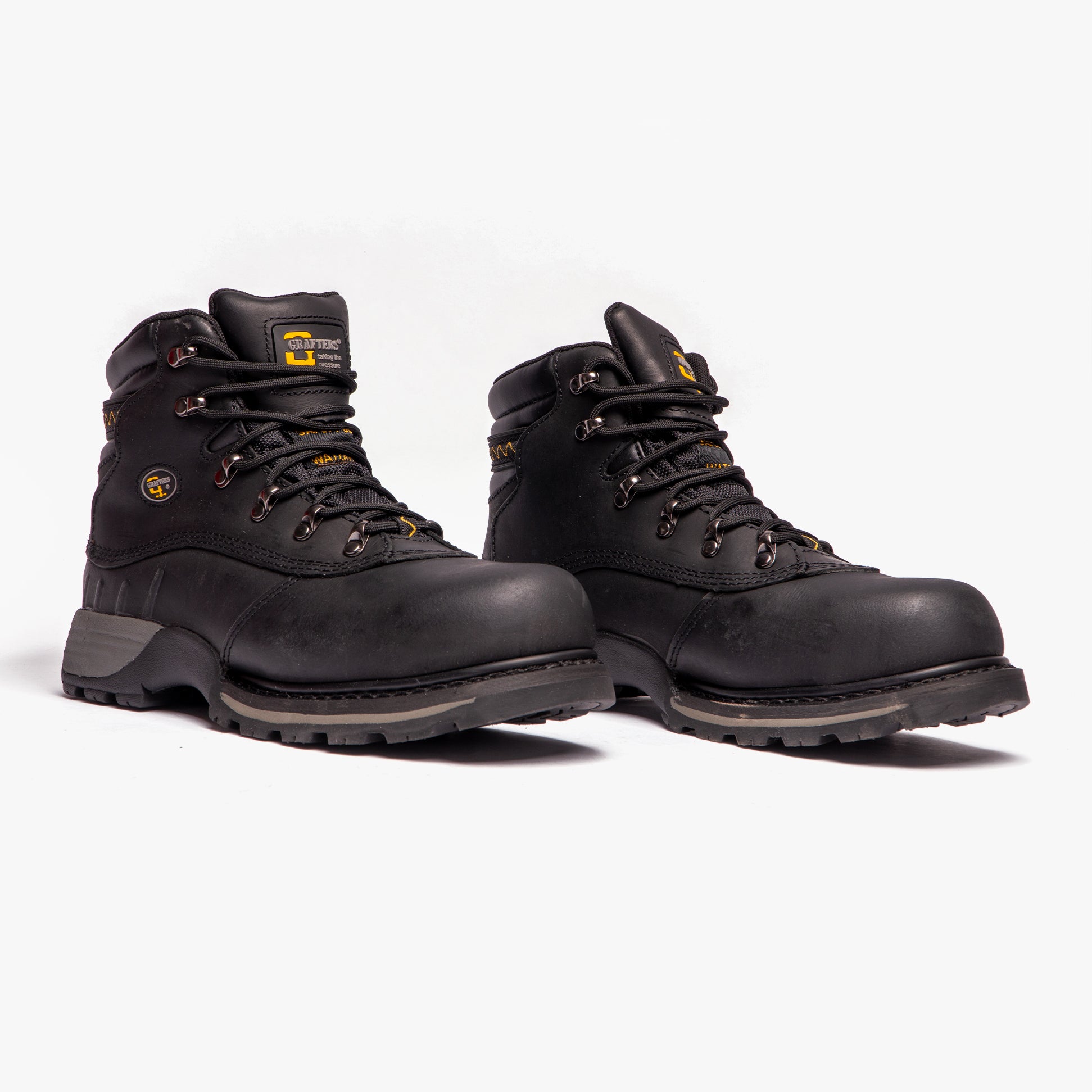 Grafters M139A Mens Leather Safety Boots Black