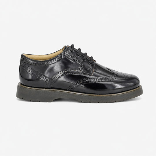 Grafters M282A Mens 4 Eye Wing Cap Brogue Shoes Black