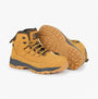 Grafters M331N Mens Safety Boots Honey side view and bottom view showcasing nubuck upper and rubber sole.