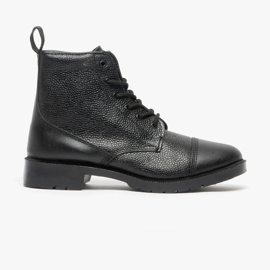 Grafters M391A Unisex Leather Cadet Boots Black