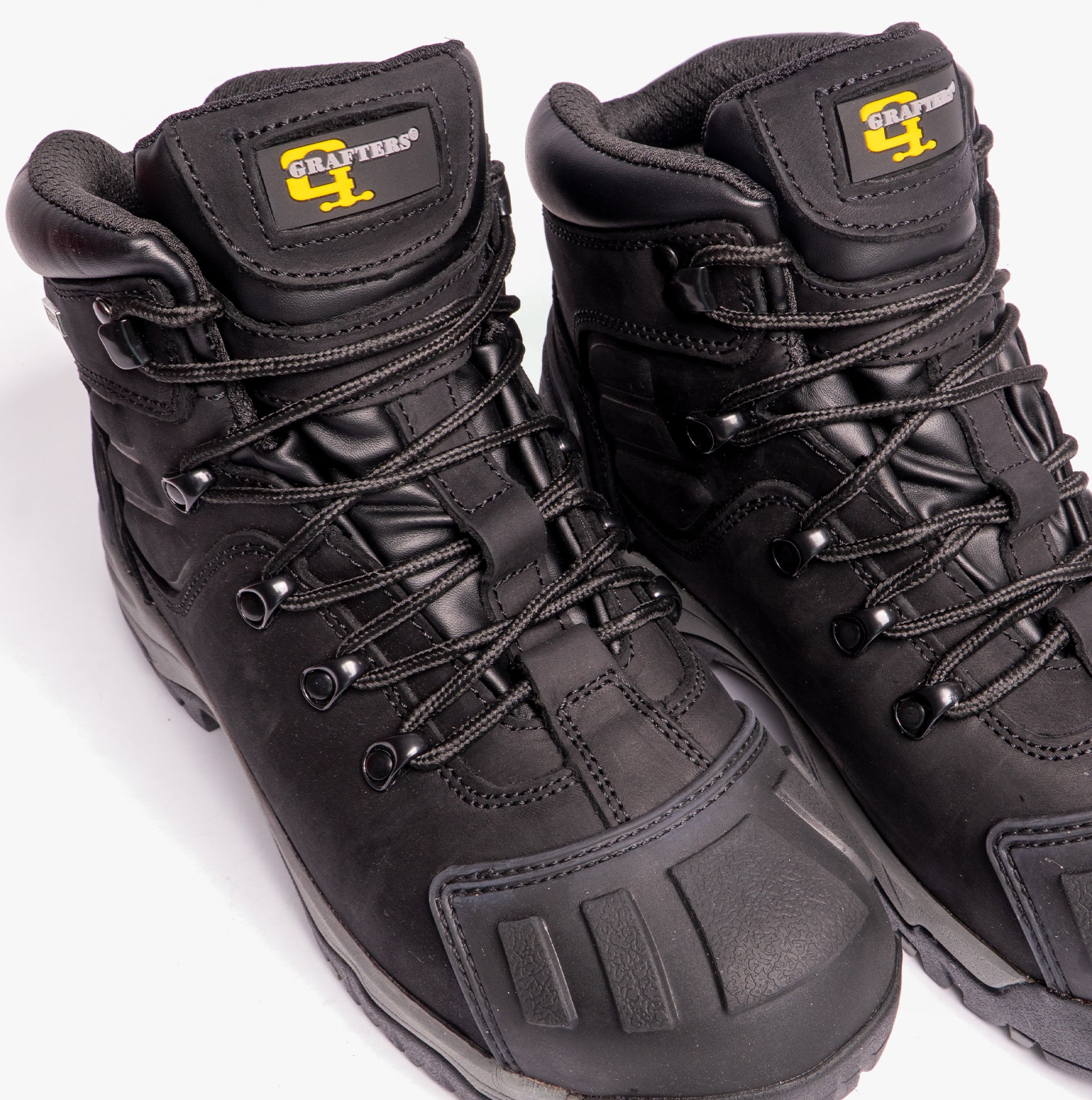 Grafters M514A Mens Leather Safety Boots Black