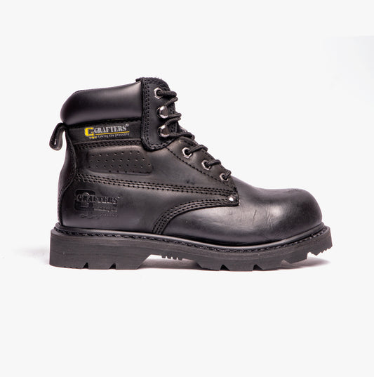 Grafters GLADIATOR Unisex Leather Safety Boots Black