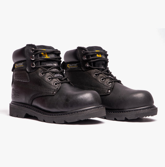 Grafters GLADIATOR Unisex Leather Safety Boots Black