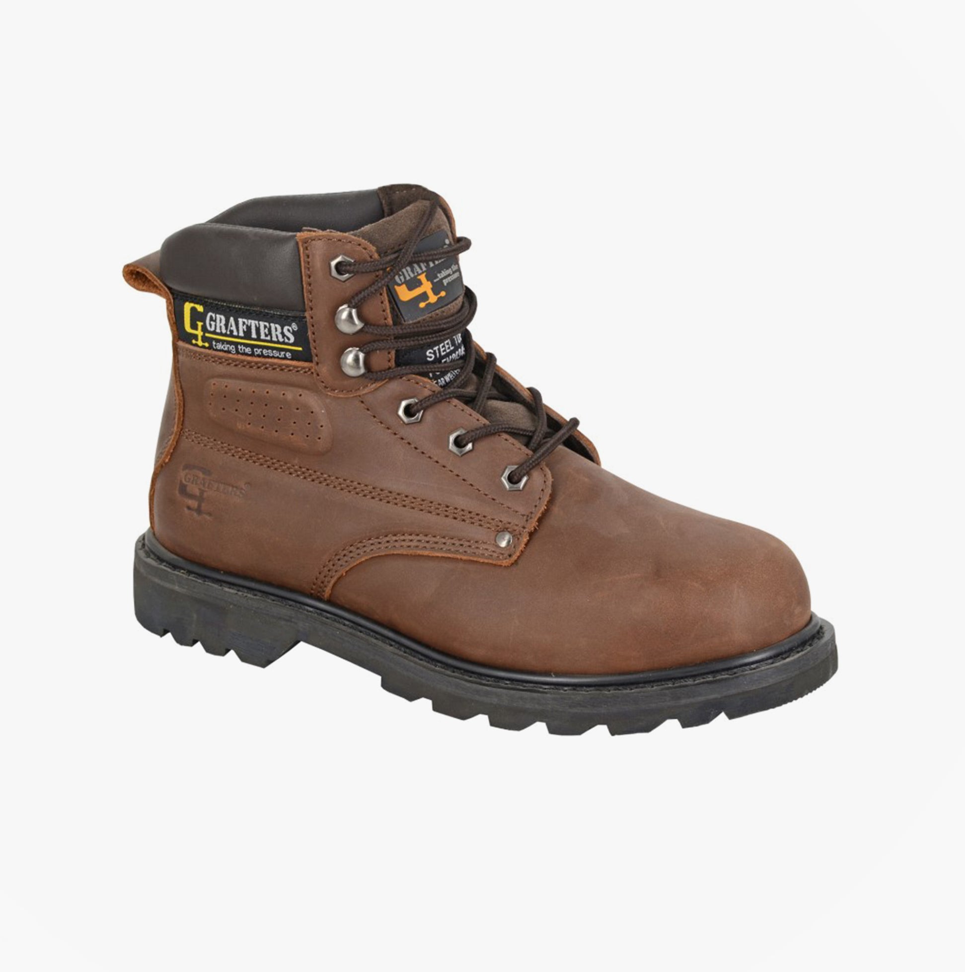 Grafters M538BY Mens Safety Boots Brown