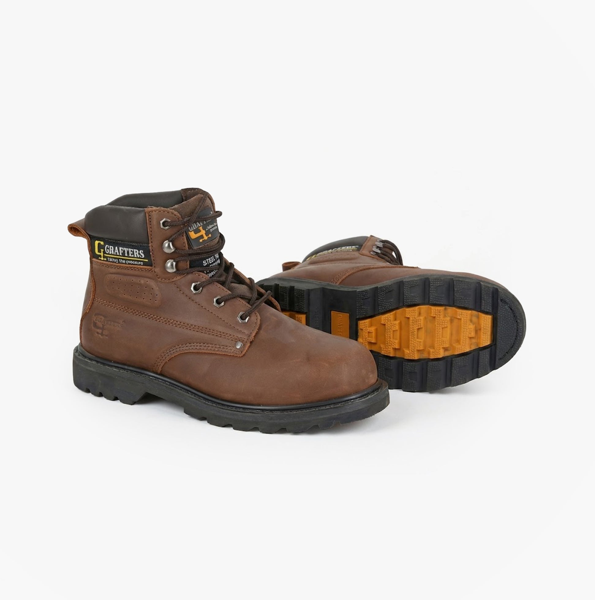 Grafters M538BY Mens Safety Boots Brown