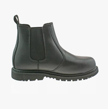Grafters M539A Unisex Leather Chelsea Safety Boots Black