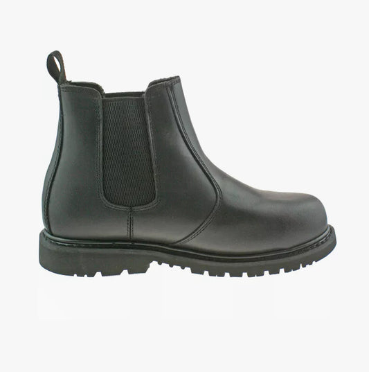 Grafters M539A Unisex Leather Chelsea Safety Boots Black