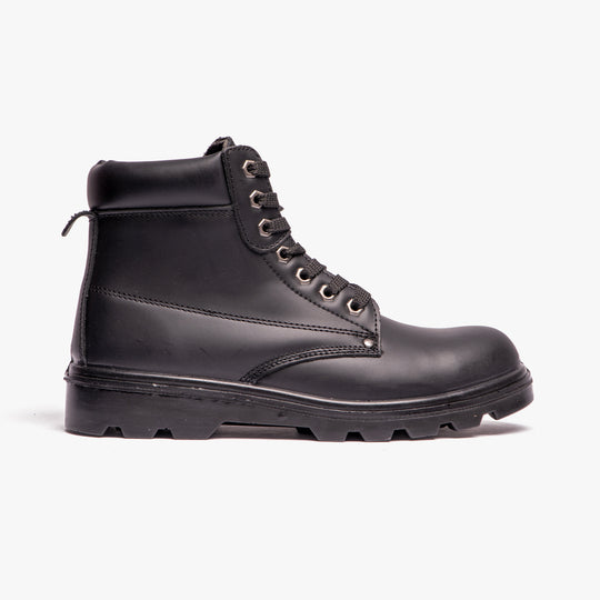 Grafters M569A Unisex Padded Leather Safety Boots Black