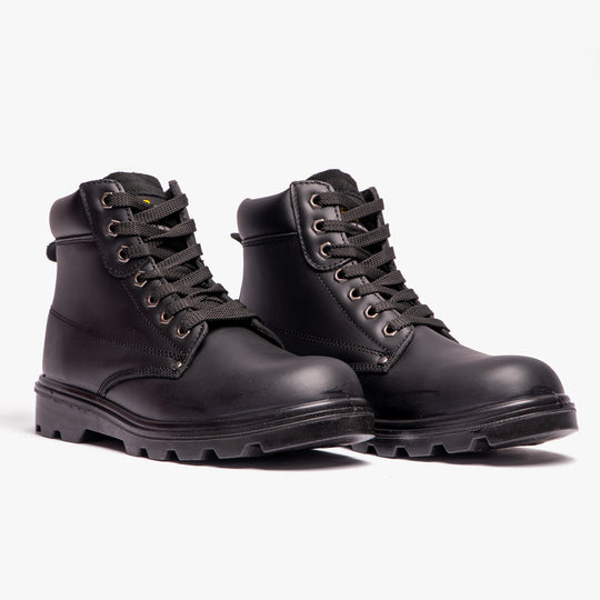 Grafters M569A Unisex Padded Leather Safety Boots Black