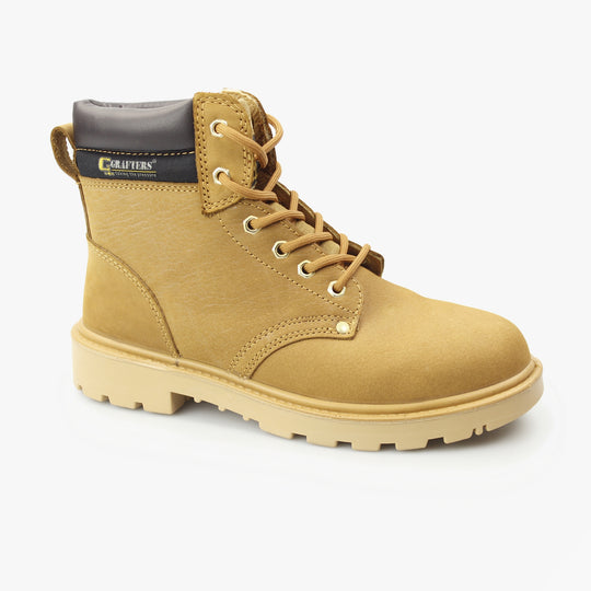 Grafters APPRENTICE Unisex Nubuck Safety Boots Honey