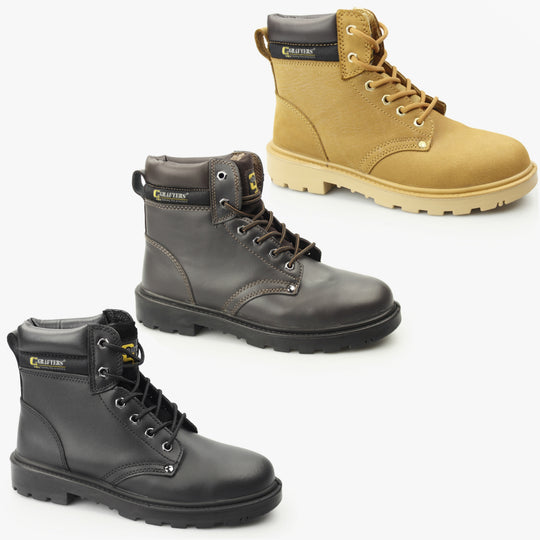 Grafters APPRENTICE Unisex Nubuck Safety Boots Honey