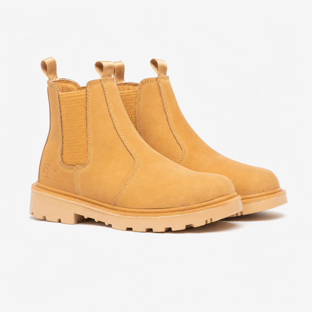 Grafters GRINDER Unisex Nubuck Dealer Safety Boots Honey