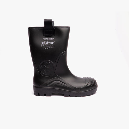 Grafters M928A Mens Waterproof PVC Rigger Safety Boots Black