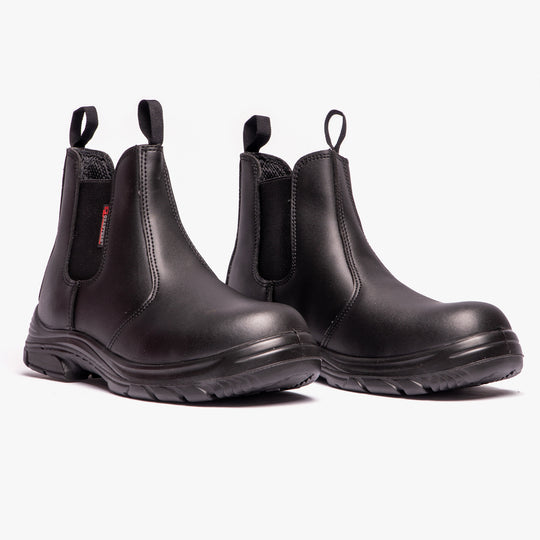Grafters M9502A Mens Super Wide Dealer Safety Boots Black