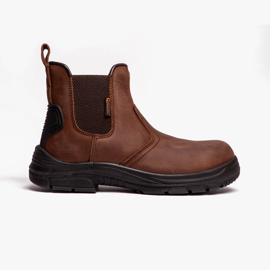 Grafters M9509B Mens Super Wide Dealer Safety Boots Brown