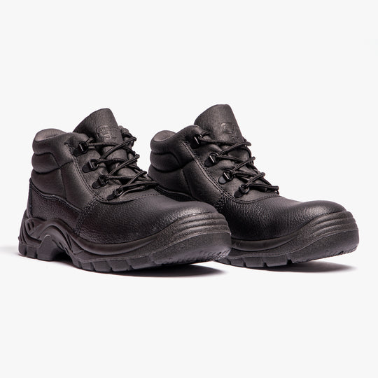 Grafters M9535PA+ Unisex Leather Chukka Safety Boots Black (Plus Sizes)