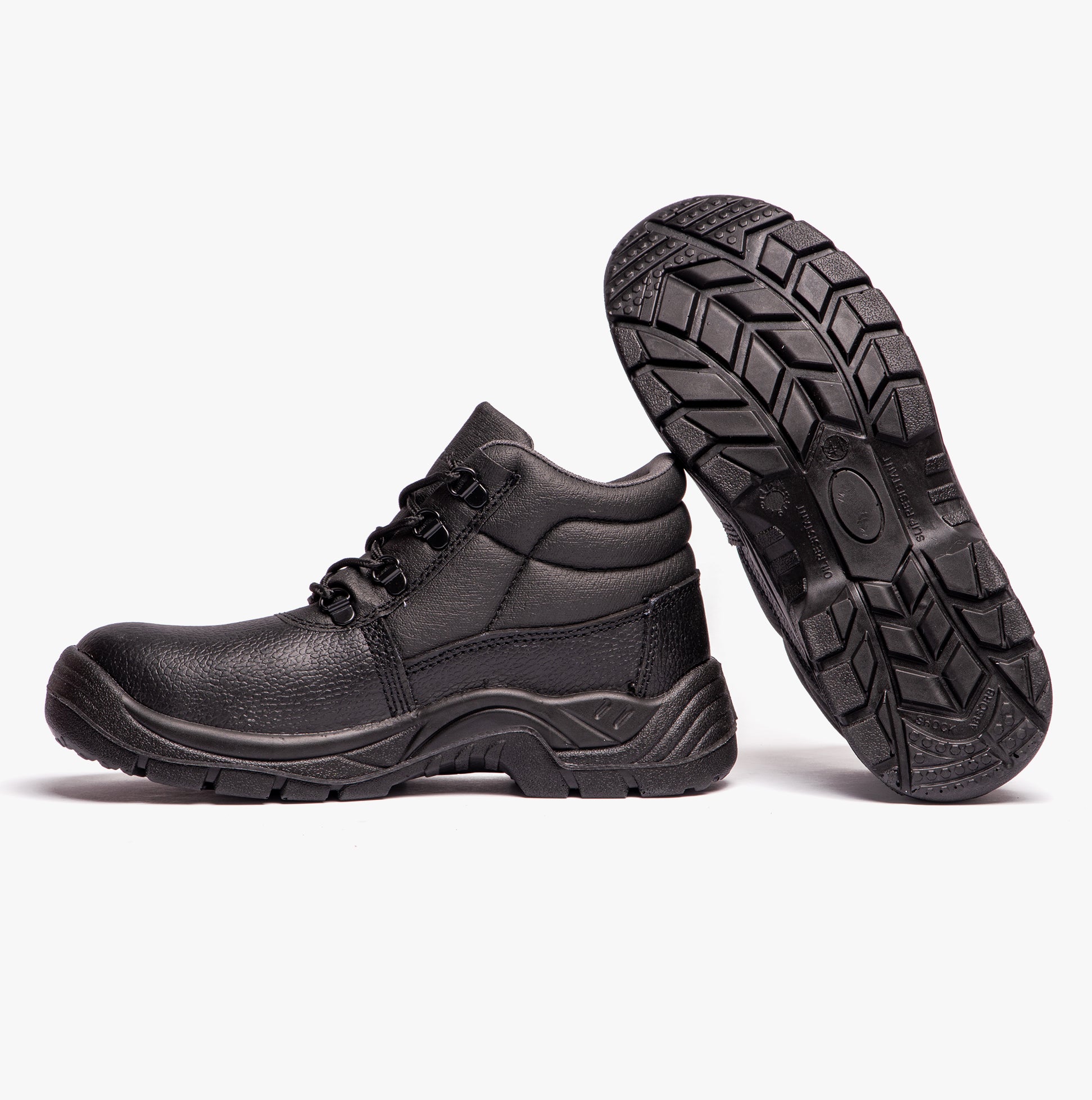 Grafters M9535PA+ Unisex Leather Chukka Safety Boots Black (Plus Sizes)