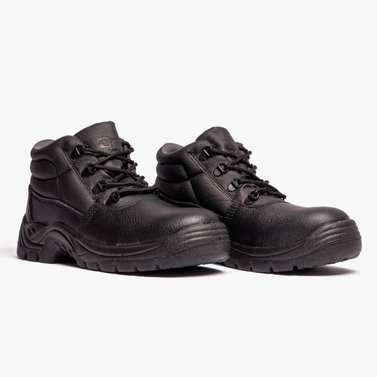 Grafters M9536A Unisex Leather Chukka Safety Boots Black