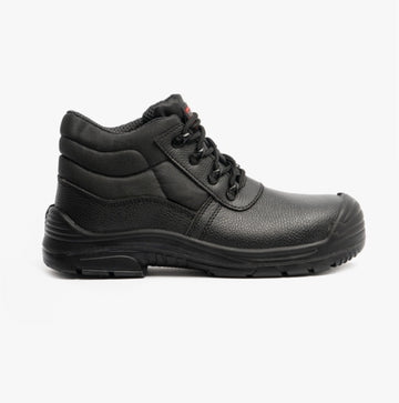 Grafters M9548A Mens Leather Super Wide Chukka Safety Boots Black