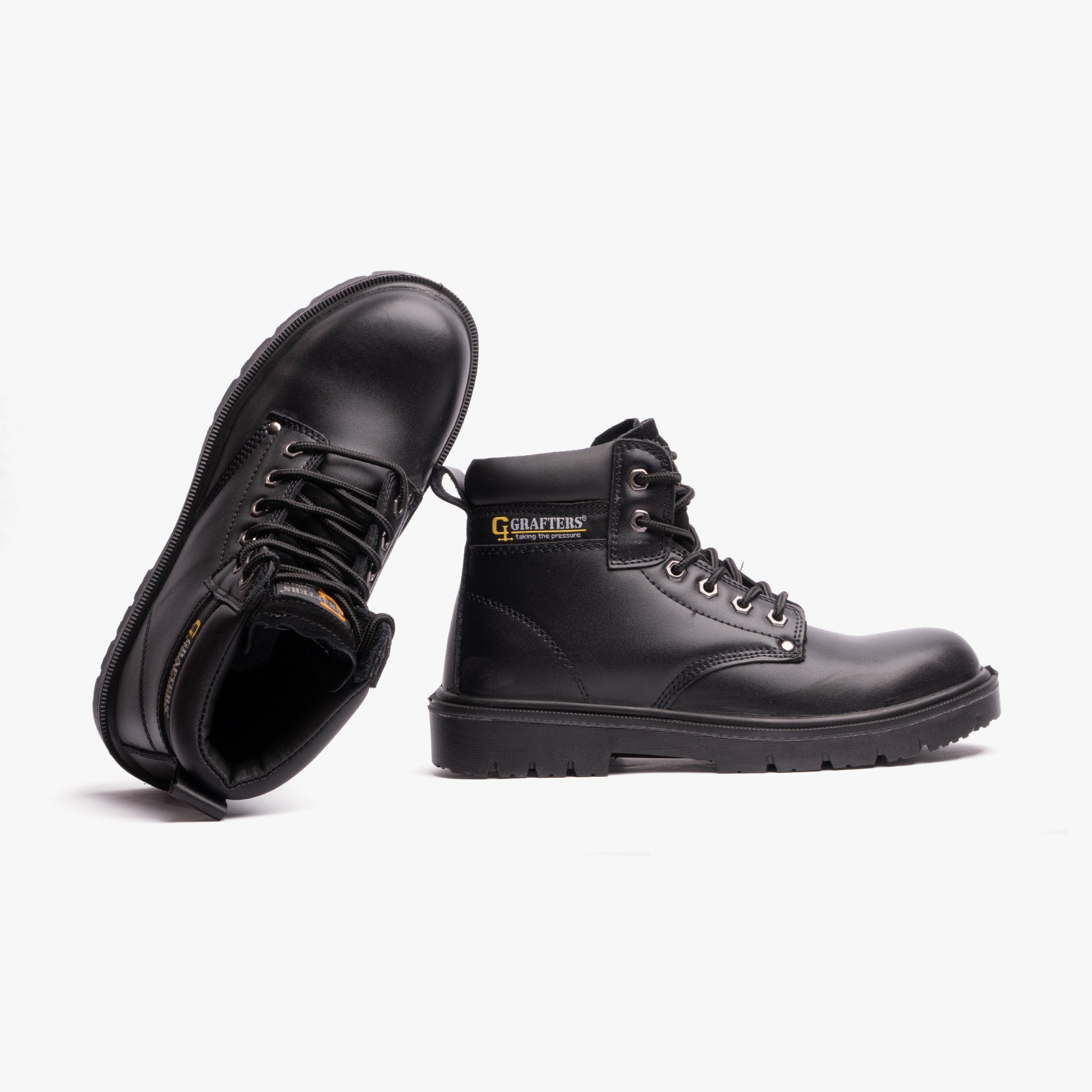 Grafters M958A Mens Leather Safety Boots Black