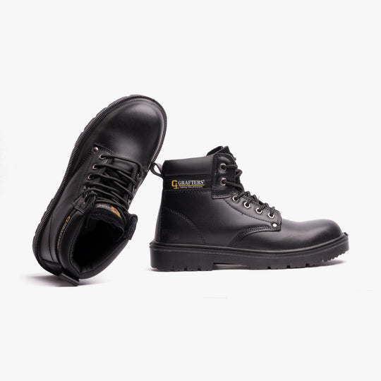 Grafters M958A Mens Leather Safety Boots Black