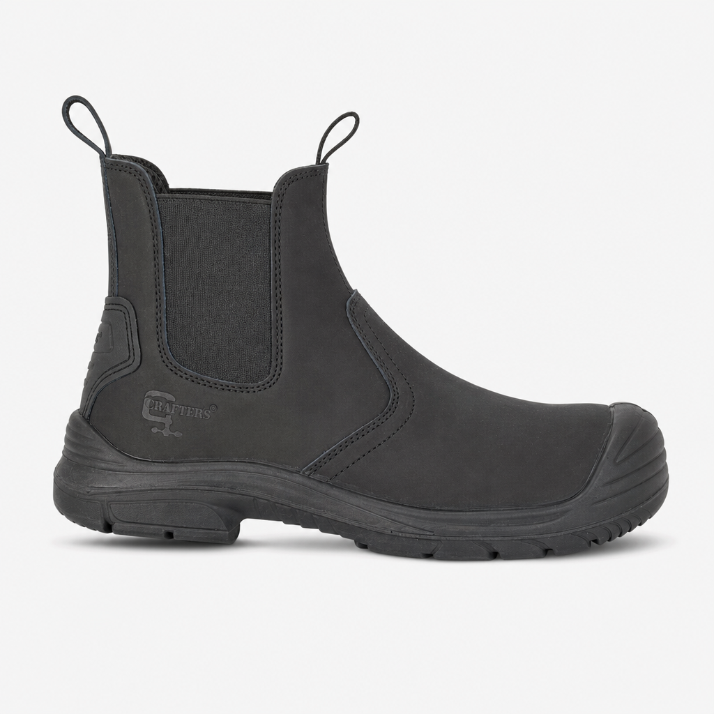 Grafters COLIN Mens Super Wide Dealer Safety Boots Black